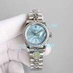 TW Factory Copy Rolex Datejust Diamond Watch Ice Blue Dial Jubilee Band 28MM Ladies